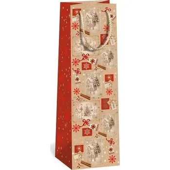 Dárková taška ARGUS Dárková papírová taška NATUR na víno (11 x 36 cm) 08340063