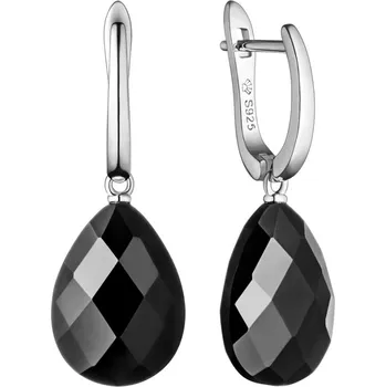 Náušnice Gaura Pearls Stříbrné náušnice s černým onyxem Anastacia, stříbro 925/1000 SK22536EL Černá