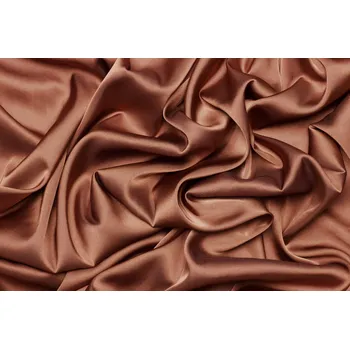 Saténové umělé hedvábí | Silky Armani - Měděná hnědá 2. Jakost