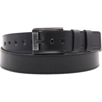 Opasek Pánský kožený opasek Black Hand 120-98 černý Velikost = obvod pasu (cm): 110 cm