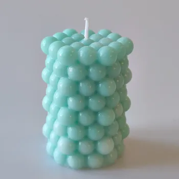 Svíčka Evička Candles Designová svíčka Bubble v tyrkysové barvě 105g - ručně vyráběná Barva: Modrá