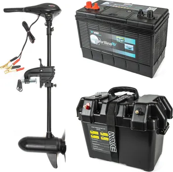 Lodní motor RAPTOR BOATS Raptor Lodní Elektromotor 55LB 12V + baterie 105Ah + box