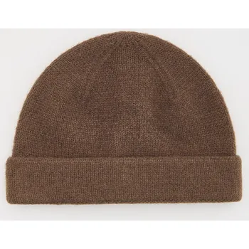 Čepice Reserved - Čepice beanie s příměsí vlny - kávová - 179BE-84X - 179BE-84X-ONE