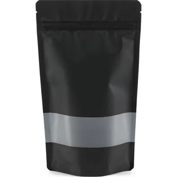 Sáček na potraviny Doypack ZIP | černý mat s okénkem| recyklovatelný obsah 100ml (85 × 140 + 50mm)