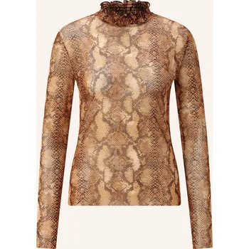 Rich & Royal Dlouhé Rukávy Z Síťoviny, koňaková / tmavě hnědá