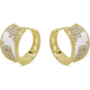 Náušnice DUBAI 3908 Náušnice bílý smalt a zirkony Ellami