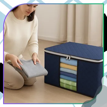 Organizér oblečení Camerazar Organizér 90L sada 3 tašek na šatní skříně, ložní prádlo, oblečení, velký