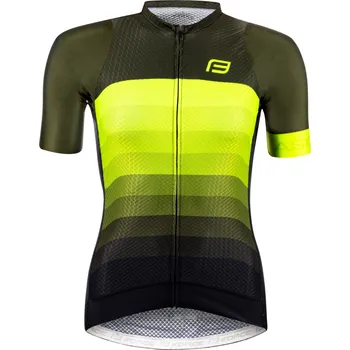 cyklistický dres FORCE dres F ASCENT UNI kr. rukáv, zeleno-fluo Velikost: L