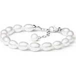 Gaura Pearls Perlový náramek Millie - sladkovodní perla, stříbro 925/1000 FCW48-B Stříbrná Bílá 18 cm + 4 cm (prodloužení)