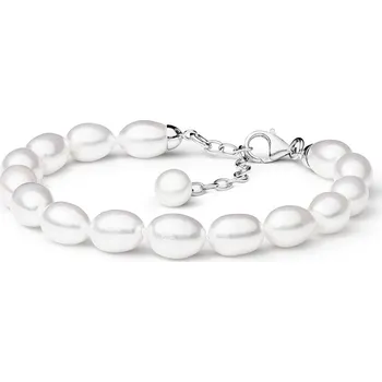Náramek Gaura Pearls Perlový náramek Millie - sladkovodní perla, stříbro 925/1000 FCW48-B Stříbrná Bílá 18 cm + 4 cm (prodloužení)