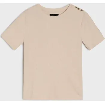 Dámské tričko Sinsay - Tričko s krátkým rukávem - béžová - 521EU-08X - 521EU-08X-XXL