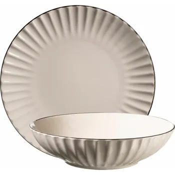 Talíř Mäser Sada mělkých a hlubokých talířů 8 ks OSITA – krémová