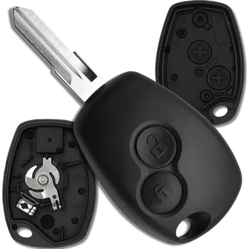 Camerazar Pouzdro dálkového ovladače s klíčem 2 tlačítka pro Dacia Sandero Logan Duster Renault Clio 3 Kangoo Master