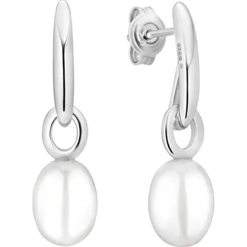 Náušnice Gaura Pearls Stříbrné náušnice s bílou perlou Sara - stříbro 925/1000 SK25487E/W Stříbrná Bílá