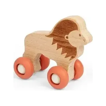 Dřevěná hračka Bigjigs Toys Zvířátko na kolečkách Safari Lev (BJ36090-LEV)