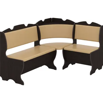 Slevadoma Rohová lavice KOMFORT | WENGE, KOŽENKA - KÁVA