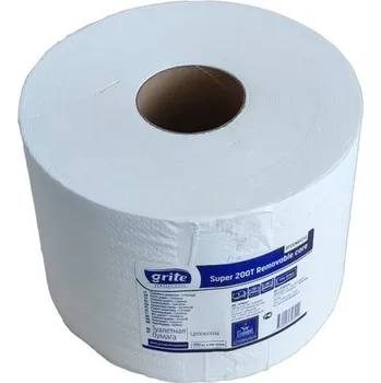 Toaletní papíry Toaletní papír se středovým odvinem, 2 vrstvá celulóza, 200 m návin, 12 rolí