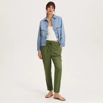 Dámské kalhoty Reserved - Viskózové kalhoty - zelená - 2327T-87X - 2327T-87X-M