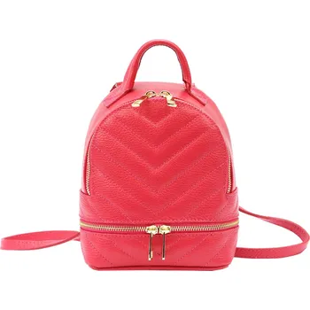 Městský batoh Dámský kožený batoh Luka 20-026 malinový