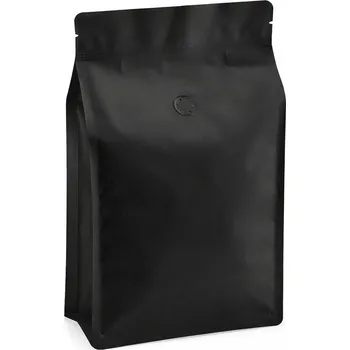 Sáček na potraviny Sáček s plochým dnem |černý mat| ZIP | ventil obsah 100g (110 x 185 + 55 mm)