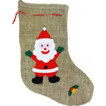Punčocha Santa Claus / Mikulášská režná s dekorem