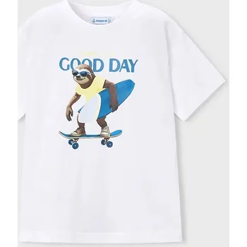 Dětské bavlněné tričko Mayoral 3064.5D.Mini.PPY2 bílá 00X, vel. 98