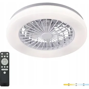 Stropní Svítidlo s ventilátorem, měnitelná barva, dálkový ovladač, tichý, bílý, stropní - Kobi