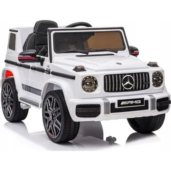 Dětské vozidlo Dětské auto na akumulátor Mercedes G63 AMG s koženým dálkovým ovládáním, bílé
