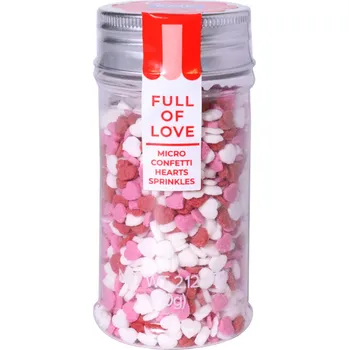 Jedlá dekorace na dort PME Valentýnské zdobení, mini konfety srdce 60 g