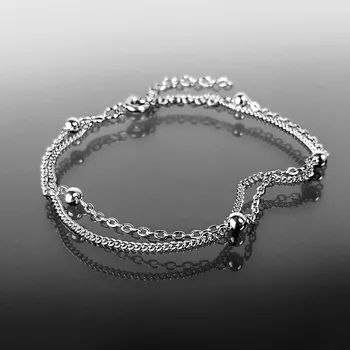 Náramek Dvojitý ocelový náramek s kuličkami č. 1434