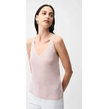 Dámské tričko JOSEPH RIBKOFF dámský pletený top růžový s kamínky