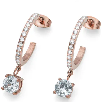 Náušnice Oliver Weber Okouzlující bronzové náušnice s kubickými zirkony Nereids Crystal Spirits 23047RG + 2 měsíce na vrácení zboží