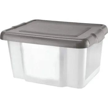 Zahradní úložný box Úložný box s víkem PROFESSIONAL STORE - 10 l transparent/ grafit 8034780AK5