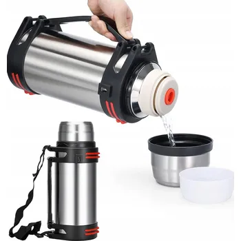 Termoska DOMÁCÍ TERMOSKA VAKUOVÁ S POPRUHEM NA TEPLO PRO SPORT 3000ML