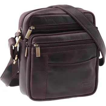 Sendi Design Pánská kožená taška přes rameno Sendi ASEN tmavě hnědá
