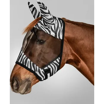 Vybavení pro koně WALDHAUSEN Maska proti hmyzu Zebra Waldhausen, s ochranou uší, black/white FULL