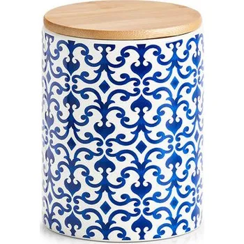 Dóza na potraviny Zeller Keramická dóza Maroko 900 ml, 11 × 15,3 cm, modrobílá
