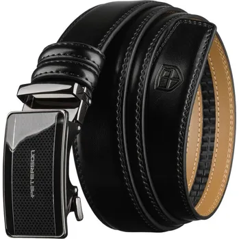 Opasek Černý pánský opasek s automatickou sponou z přírodní kůže - Peterson (95)