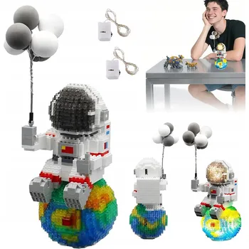 ostatní stavebnice 6906 Mini stavební Stavebnice Luminous Earth Astronaut Space s LED diodami