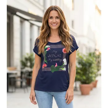 Dámské triko s krátkým rukávem KIXMI JENNY TMAVĚ MODRÁ M