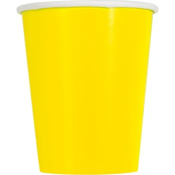 Sklenice Papírové sklenice žluté 270ml 14ks