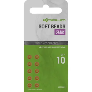 10ks - Korálky Korum Smokescreen Soft Beads 6mm