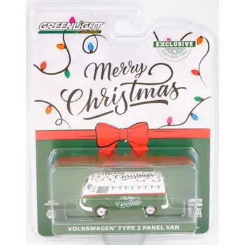 autíčko Volkswagen Type 2 Panel Van Merry Christmas 1:64 VW Type 2 - kovový model
