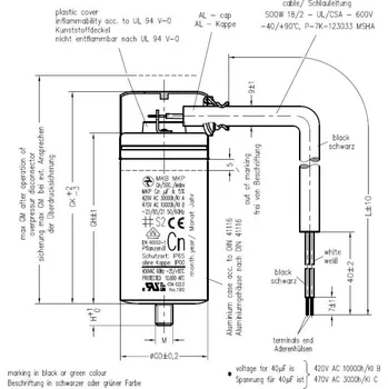 Kondenzátor Hydra MKB MKP 3/500I/1218 kondenzátor motorový 3uF