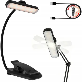 Lampička USB LAMPičKA NA ČTENÍ KNIH NOČNÍ LAMPA S KLIPEM ŠETRNÁ K OČÍM 24LED