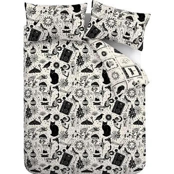 Povlečení Černé/béžové povlečení na jednolůžko 135x200 cm Enchanted Witchcraft – Catherine Lansfield ID_1801493