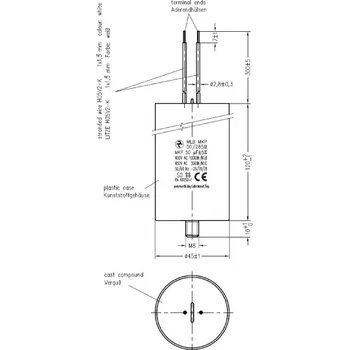 Kondenzátor Hydra MLB MKP 50/285III/E2319 kondenzátor motorový 50uF