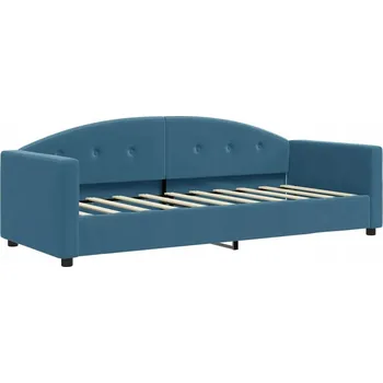 Pohovka Modrá rozkládací pohovka, 222 x 90 x 75 cm, samet