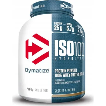 Protein Dymatize Whey Iso 100 2264 g Příchuť Sušenka s Krémem (Cookies & Cream) Izolát Syrovátkový Protein