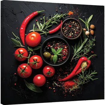 Obraz Obraz do kuchyně, restaurace, baru, jídelny, Koření Zelenina Rajčata 50x50